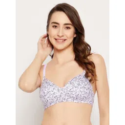 Clovia Purple Floral Print T-Shirt Bra-picture-44