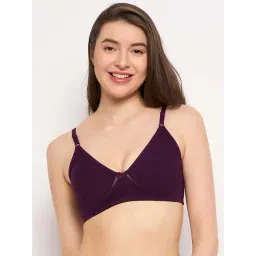Clovia Purple Non Padded Wirefree T Shirt Bra-picture-34