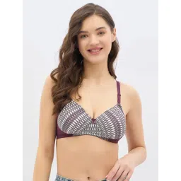 Clovia Purple Polyamide Graphic Printed T-Shirt Bra-picture-21