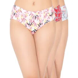 Clovia Red & Blue Cotton Printed Hipster Panties - Pack Of 3-picture-17