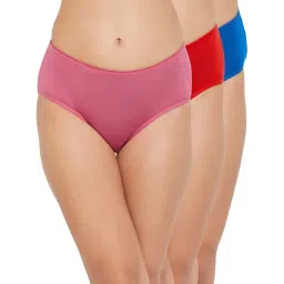 Clovia Red & Blue Hipster Panties - Pack Of 3-picture-27