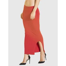 Clovia Red Plain Saree Shapewear-picture-18