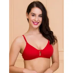 Clovia Red Solid Plunge Bra-picture-12