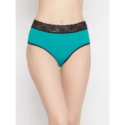 Clovia Teal & Black Lace Hipster Panty-picture-33