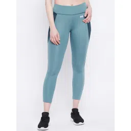 Clovia Teal Blue Mid Rise Sports Tights-picture-36