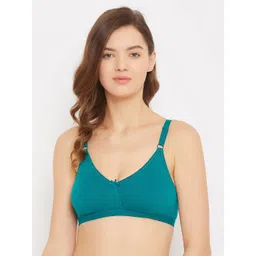Clovia Teal Blue Solid Non Padded T-shirt Bra BR0843R17-picture-10