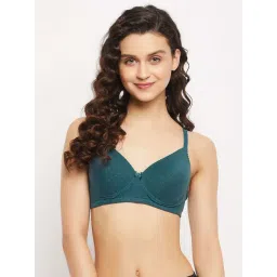 Clovia Teal Printed Bra-picture-13