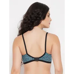 Clovia Teal Printed Non-padded Bra image 2