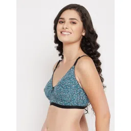 Clovia Teal Printed Non-padded Bra image 3