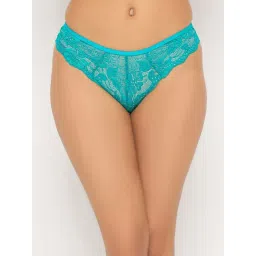 Clovia Turquoise Regular Fit Self Pattern Bikini Panties-picture-14