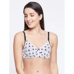 Clovia White & Black Geometric Pattern T-Shirt Bra image 1