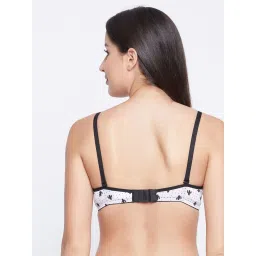 Clovia White & Black Geometric Pattern T-Shirt Bra image 2