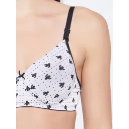 Clovia White & Black Geometric Pattern T-Shirt Bra image 5