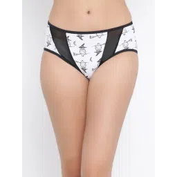 Clovia White & Black Printed Hipster Panty-picture-33