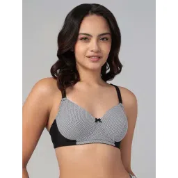Clovia White & Black Regular Fit Printed Bra-picture-12