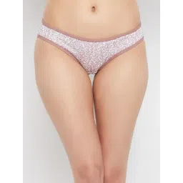 Clovia White & Dusty Pink Cotton Printed Bikini Panty-picture-16