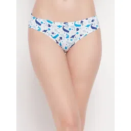 Clovia White Cotton Printed Bikini Panty-picture-43