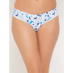 Clovia White Cotton Printed Bikini Panty-picture-29