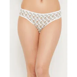 Clovia White Cotton Regular Fit Floral Panties-picture-21