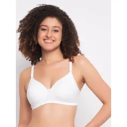 Clovia White Cotton Solid Padded Full Cup Wire Free T-Shirt Bra-picture-24