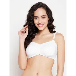 Clovia White Cotton Solid Padded Full Cup Wire Free T-Shirt Bra-picture-40