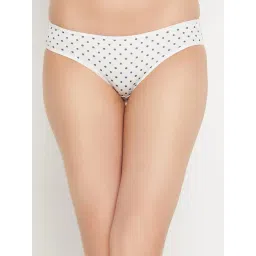 Clovia White Polyamide Regular Fit Polka Dot Panties-picture-40