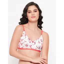 Clovia White Printed Non Wired Non Padded Full Coverage Bra-picture-17