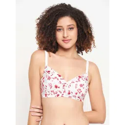 Clovia White Printed T-Shirt Bra-picture-22