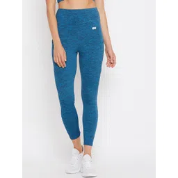 Clovia Women Blue Solid Ankle Length Tights-picture-18