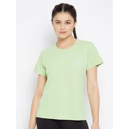 Clovia Women Green Solid T-shirt-picture-31