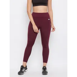 Clovia Women Maroon Solid Ankle-Length Sports Tights-picture-33