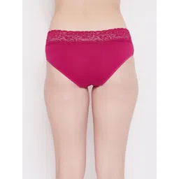 Clovia Women Maroon Solid Hipster Briefs PN0795P143XL image 4
