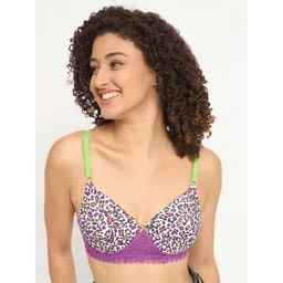 Clovia Women Multicolour Printed Lightly Padded T Shirt Bra-image-42