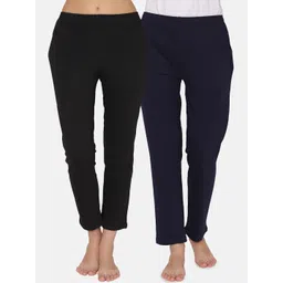 Clovia Women Pack Of 2 Solid Cotton Lounge Pants-picture-13