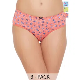 Clovia Women Pack Of 3 Geometric Printed Low-Rise Hipsters Briefs-image-33
