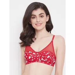 Clovia Women Red & White Printed Non-Padded Non-Wired Full Cup Bra BR1333P0432B-picture-32