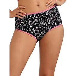 clovia Women's Cotton High Waist Heart Print Hipster Panty-picture-23
