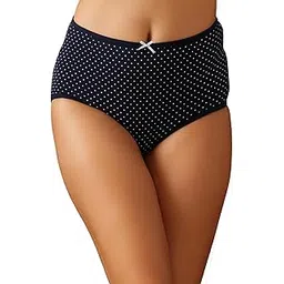 clovia Women's Cotton High Waist Printed Hipster Panty in Navy Blue-picture-38