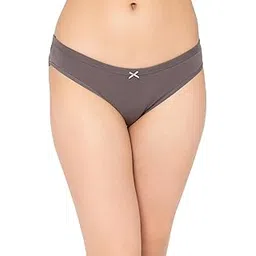 clovia Women's Cotton Low Waist Bikini Panty in Grey-picture-42