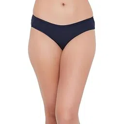 clovia Women's Cotton Low Waist Outer Elastic Bikini Panty - Navy Blue-picture-27