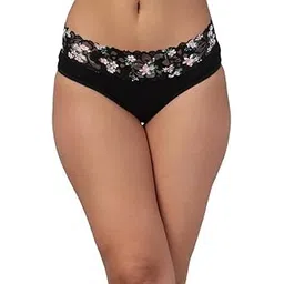 clovia Women's Cotton Medium Waist Outer Elastic Hipster Panty (PN3283P13_Black_XXL)-picture-36