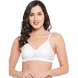 clovia Women's Cotton Non-Wired Full Coverage Spacer Cup T-Shirt Bra in White-picture-10