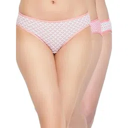 clovia Women's Cotton Pack of 3 Low Waist Printed Bikini Panties - Multicolor-picture-34