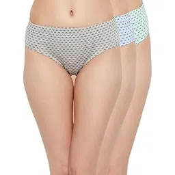 clovia Women's Cotton Pack of 3 Medium Waist Inner Elastic Hipster Panty - Multi-picture-19