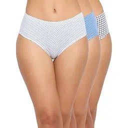 clovia Women's Cotton Pack of 3 Mid Waist Printed Hipster Panty-picture-38