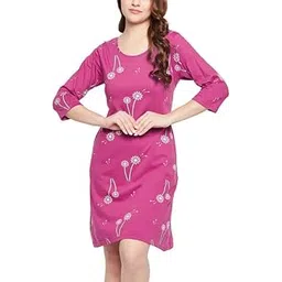 clovia Women's Cotton Pretty Florals Short Night Dress-picture-11