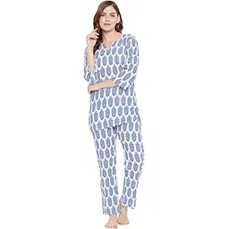 clovia Women's Cotton Printed Top & Pyjama Set-picture-37