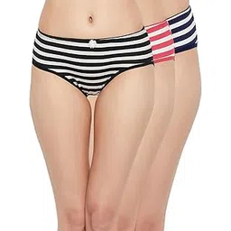 clovia Women's Cotton Regular Striped Bikini Style Underwear-picture-15