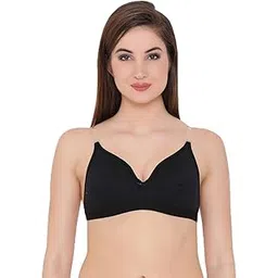 clovia Women's Cotton Rich Non-Wired T-Shirt Bra with Transparent Multiway Straps in Black-picture-13