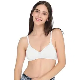 clovia Women's Cotton Rich Solid Non-Padded Full Cup Wire Free T-Shirt Bra (BR0242P18_White_36D)-picture-32